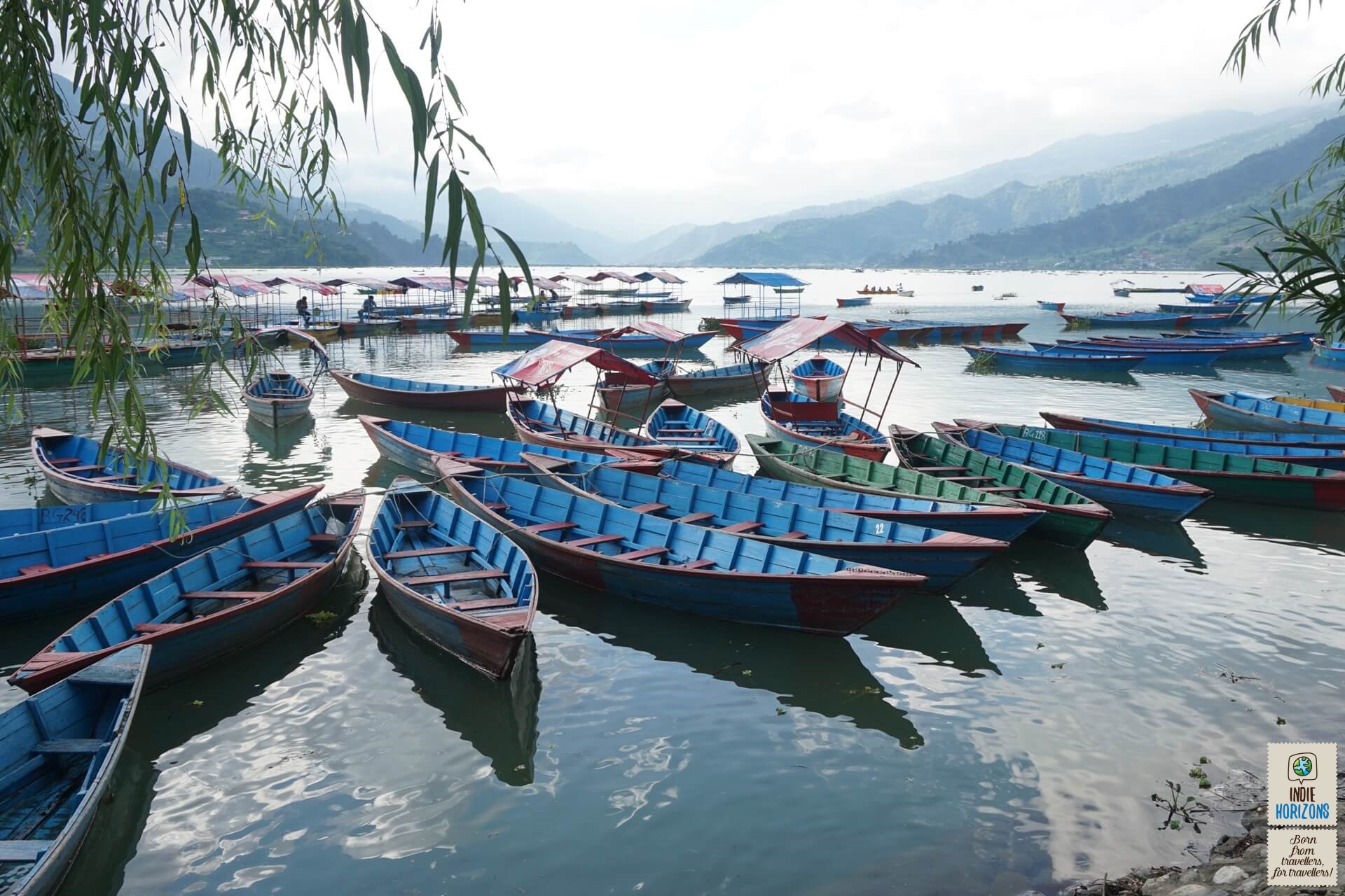 #09. Nepal, traditional boats at Pokhara lake