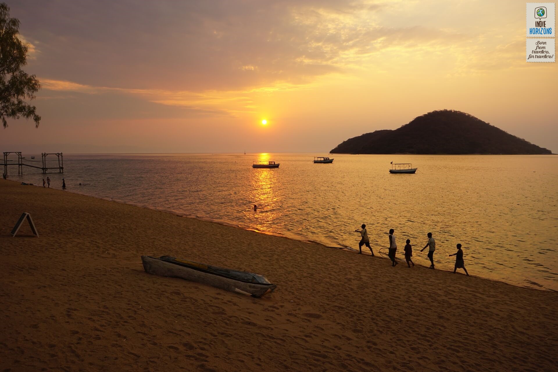 #54. Malawi, sunset at Cape Maclear.